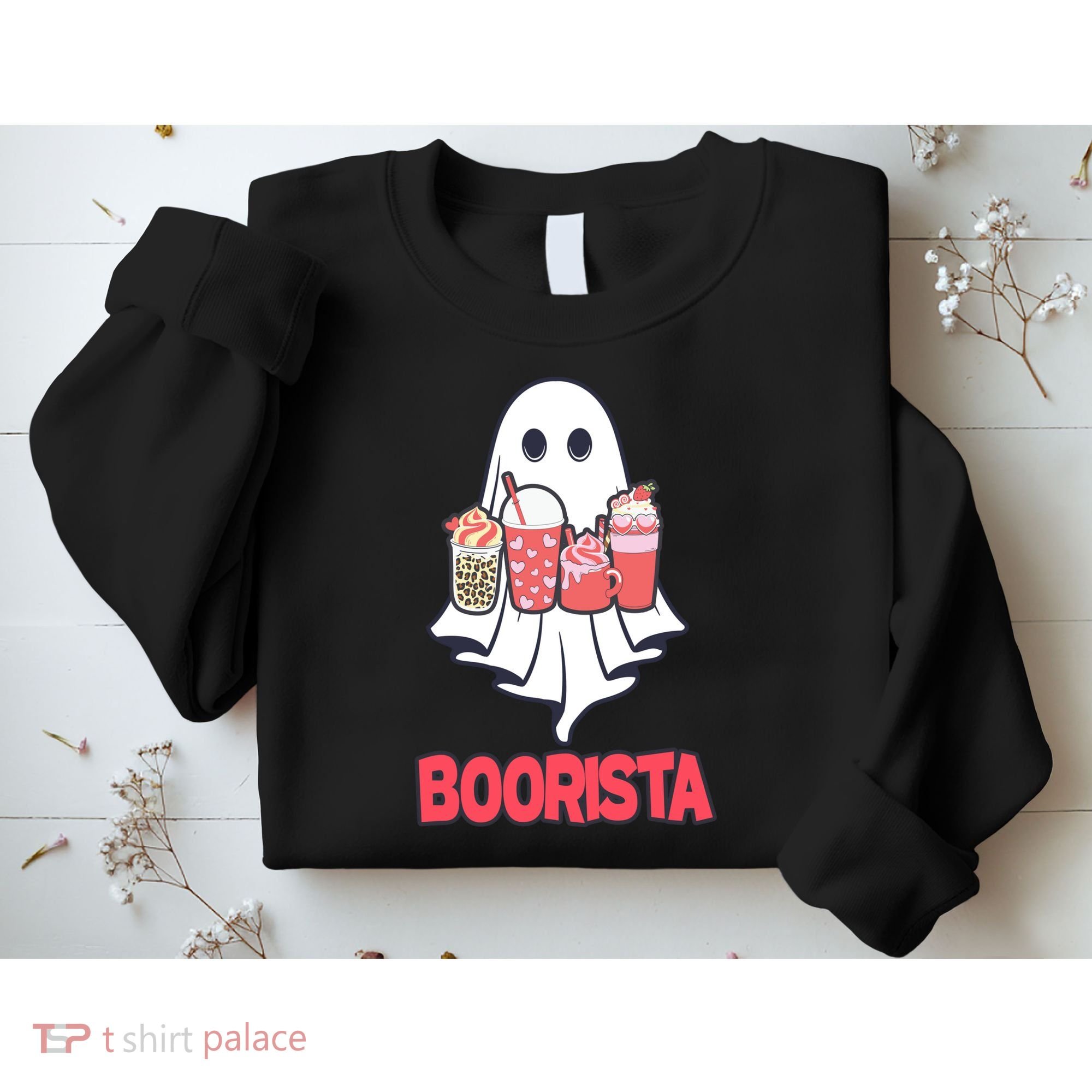 Coffee Boorista Ghost Halloween Barista Sweatshirt