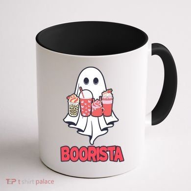 Coffee Boorista Ghost Halloween Barista Coffee Mug back