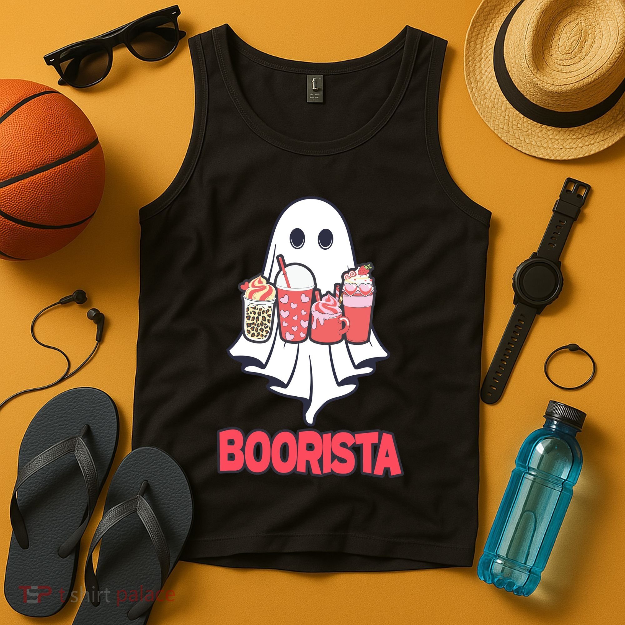Coffee Boorista Ghost Halloween Barista Tank Top