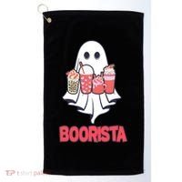 Coffee Boorista Ghost Halloween Barista Golf Towel thumb 0