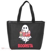 Coffee Boorista Ghost Halloween Barista Tote Bag thumb 0