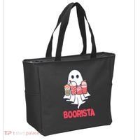 Coffee Boorista Ghost Halloween Barista Tote Bag thumb 2
