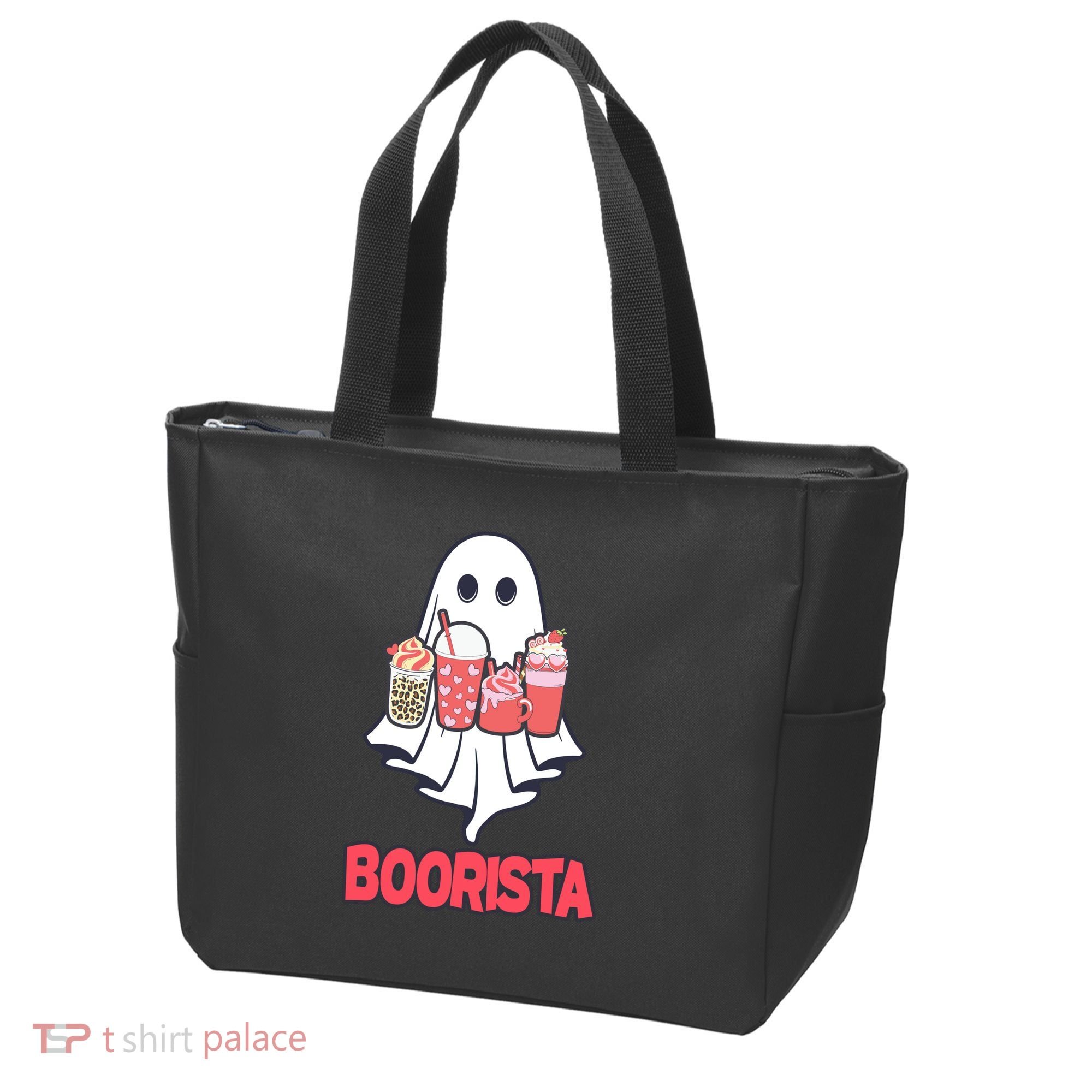 Coffee Boorista Ghost Halloween Barista Tote Bag