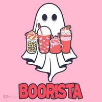 Coffee Boorista Ghost Halloween Barista Mousepad thumb 1