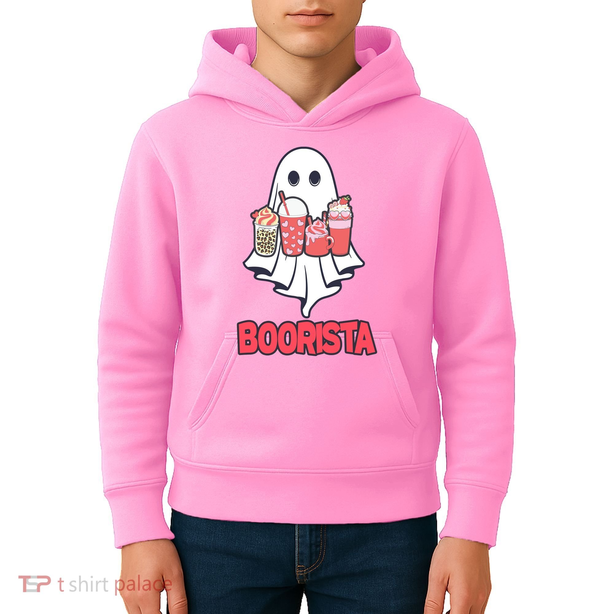 Coffee Boorista Ghost Halloween Barista Kids Hoodie