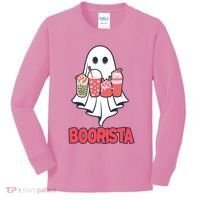 Coffee Boorista Ghost Halloween Barista Kids Long Sleeve Shirt thumb 0