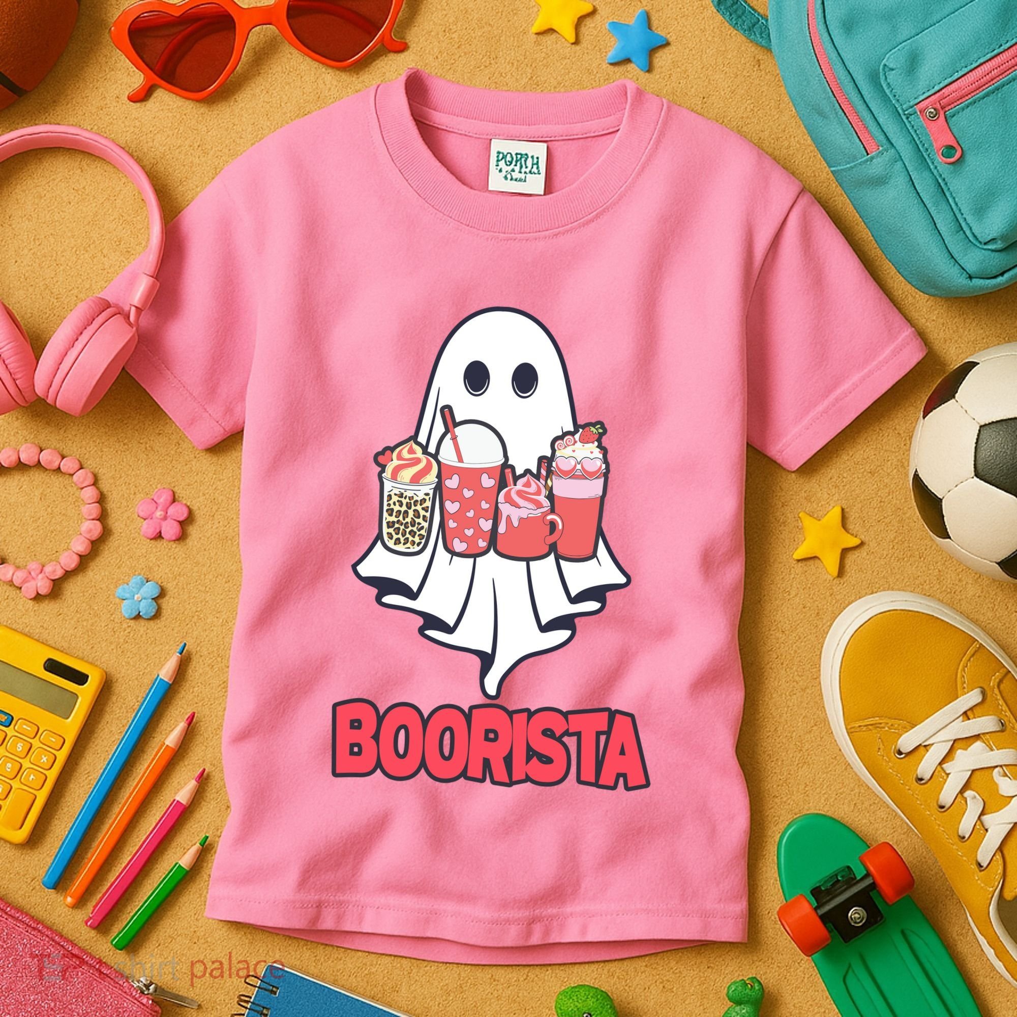 Coffee Boorista Ghost Halloween Barista Kids T-Shirt