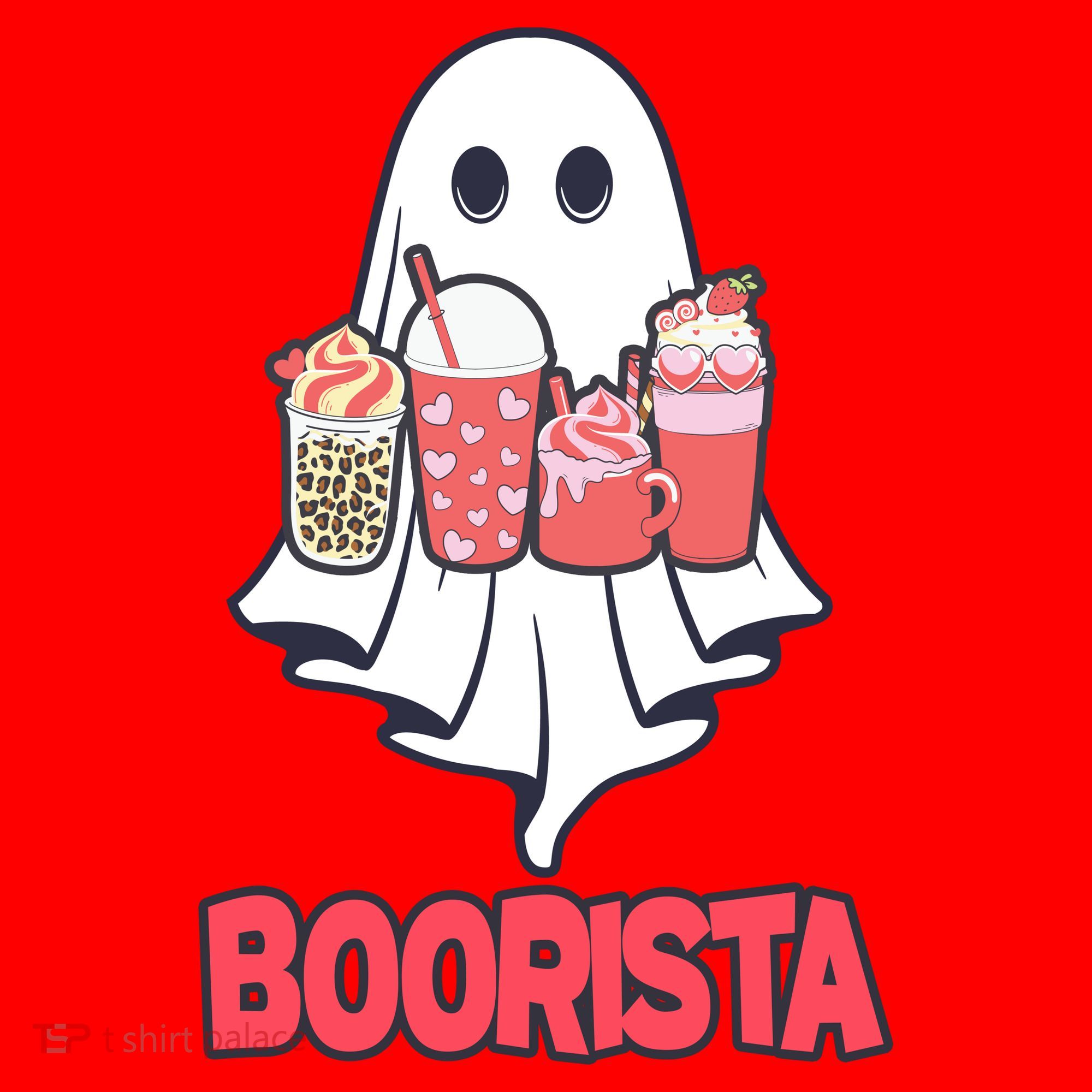 Coffee Boorista Ghost Halloween Barista Santa Hat