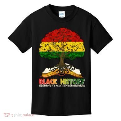 Celebrate Black History Honoring The Past Inspiring The Future Tree Root Book Kids T-Shirt