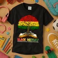 Celebrate Black History Honoring The Past Inspiring The Future Tree Root Book Kids T-Shirt thumb 3