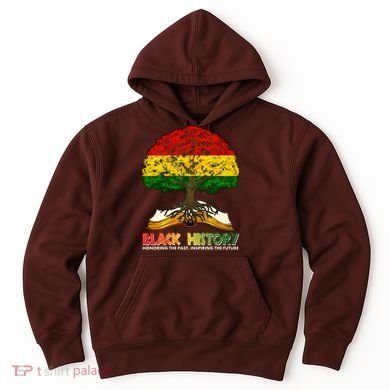 Celebrate Black History Honoring The Past Inspiring The Future Tree Root Book Hoodie