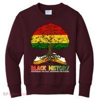 Celebrate Black History Honoring The Past Inspiring The Future Tree Root Book Kids Sweatshirt thumb 0