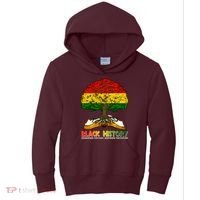 Celebrate Black History Honoring The Past Inspiring The Future Tree Root Book Kids Hoodie thumb 0