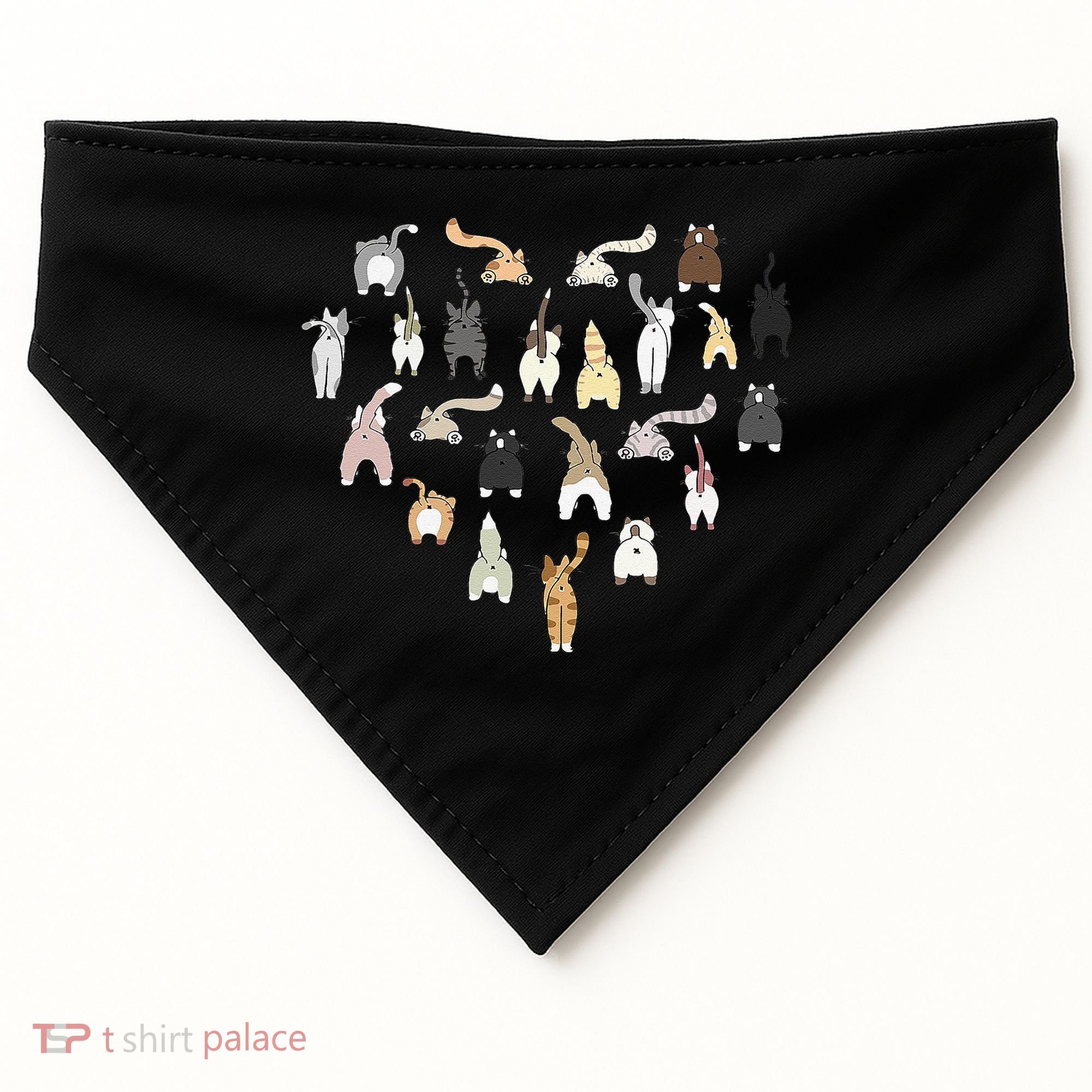 Cat Butt Heart USA-Made Doggie Bandana