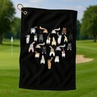 Cat Butt Heart Golf Towel thumb 1