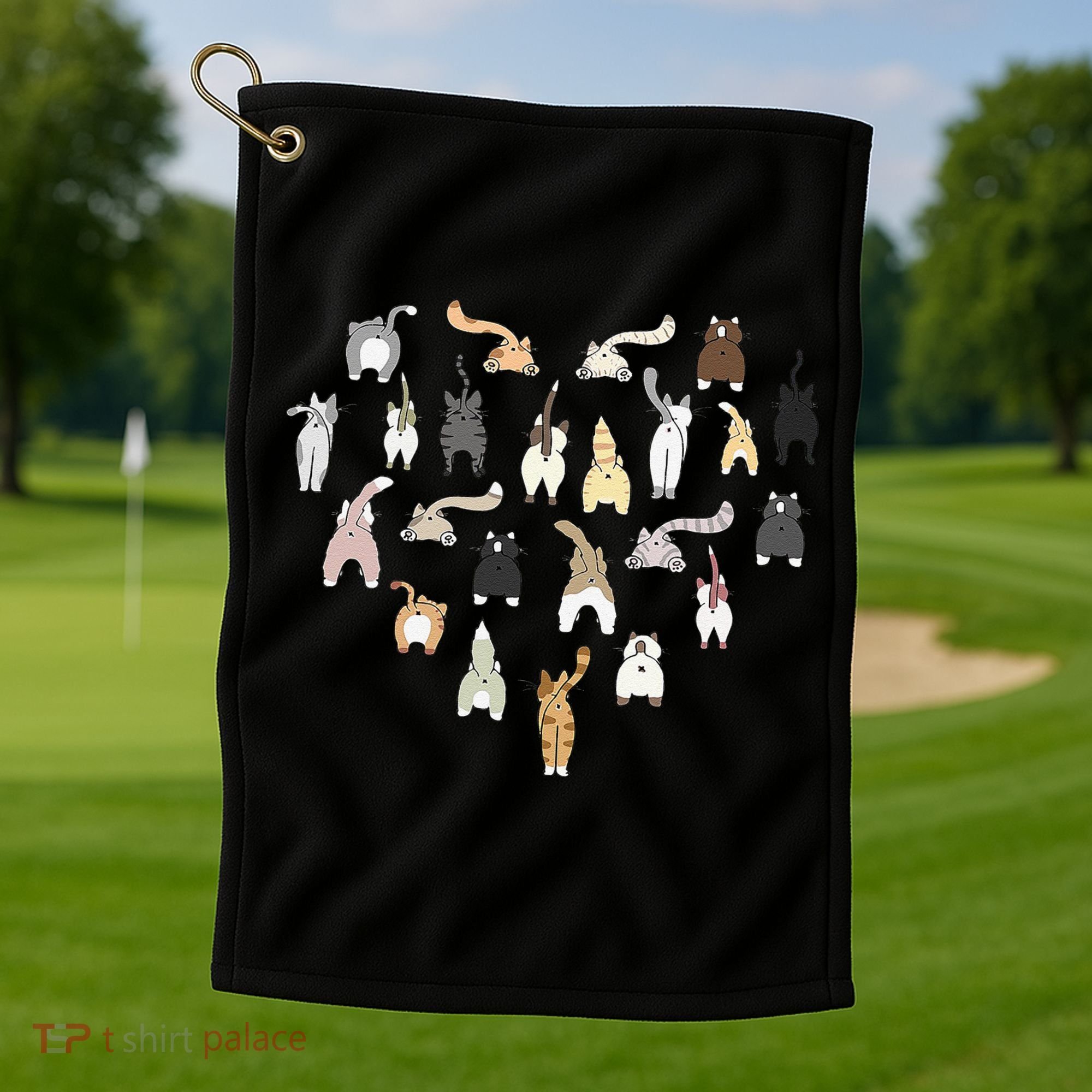 Cat Butt Heart Golf Towel