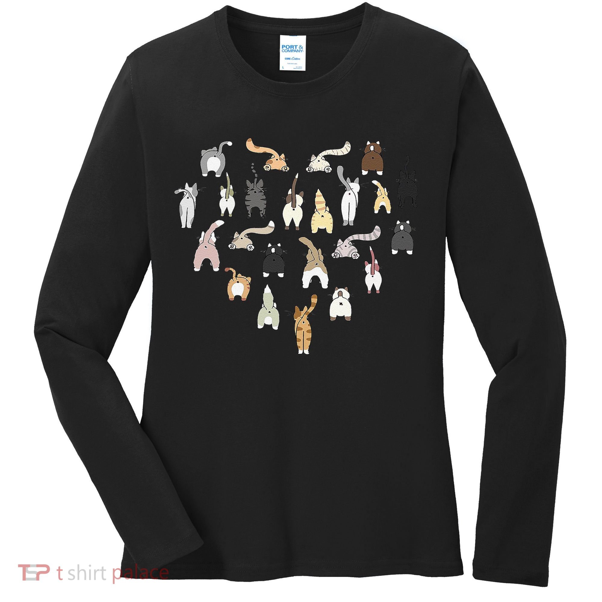 Cat Butt Heart Women's Long Sleeve Shirt