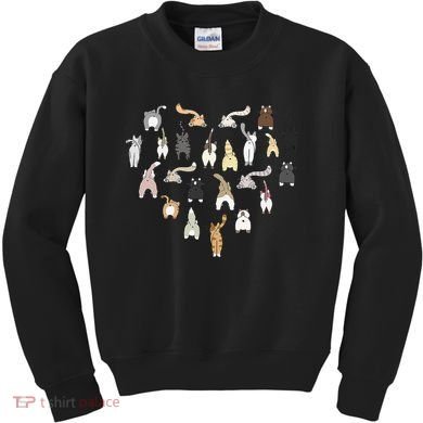 Cat Butt Heart Kids Sweatshirt