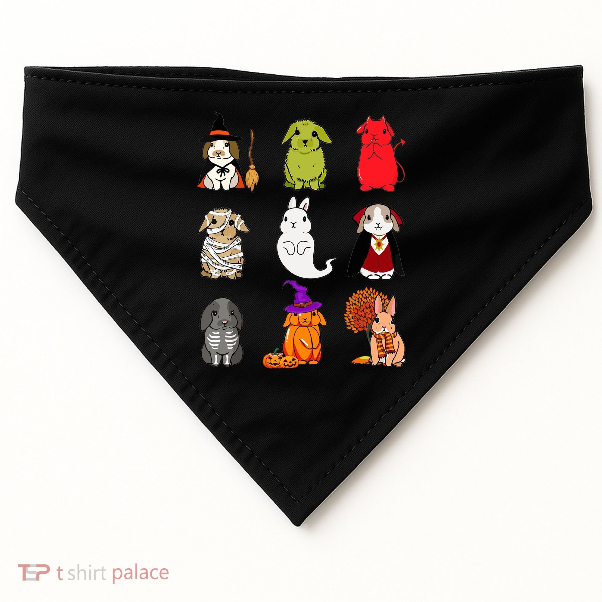 Cute Bunny Halloween Bunnies Rabbit USA-Made Doggie Bandana