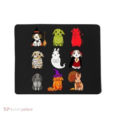 Cute Bunny Halloween Bunnies Rabbit Mousepad
