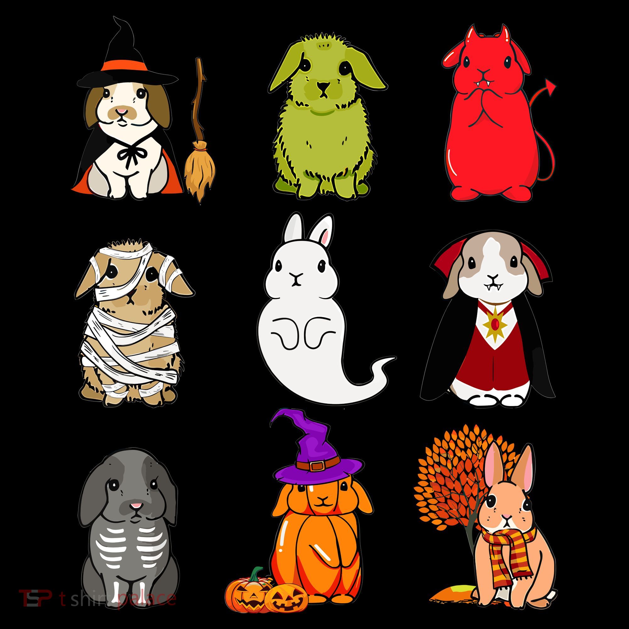 Cute Bunny Halloween Bunnies Rabbit Mousepad