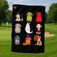 Cute Bunny Halloween Bunnies Rabbit Golf Towel thumb 1