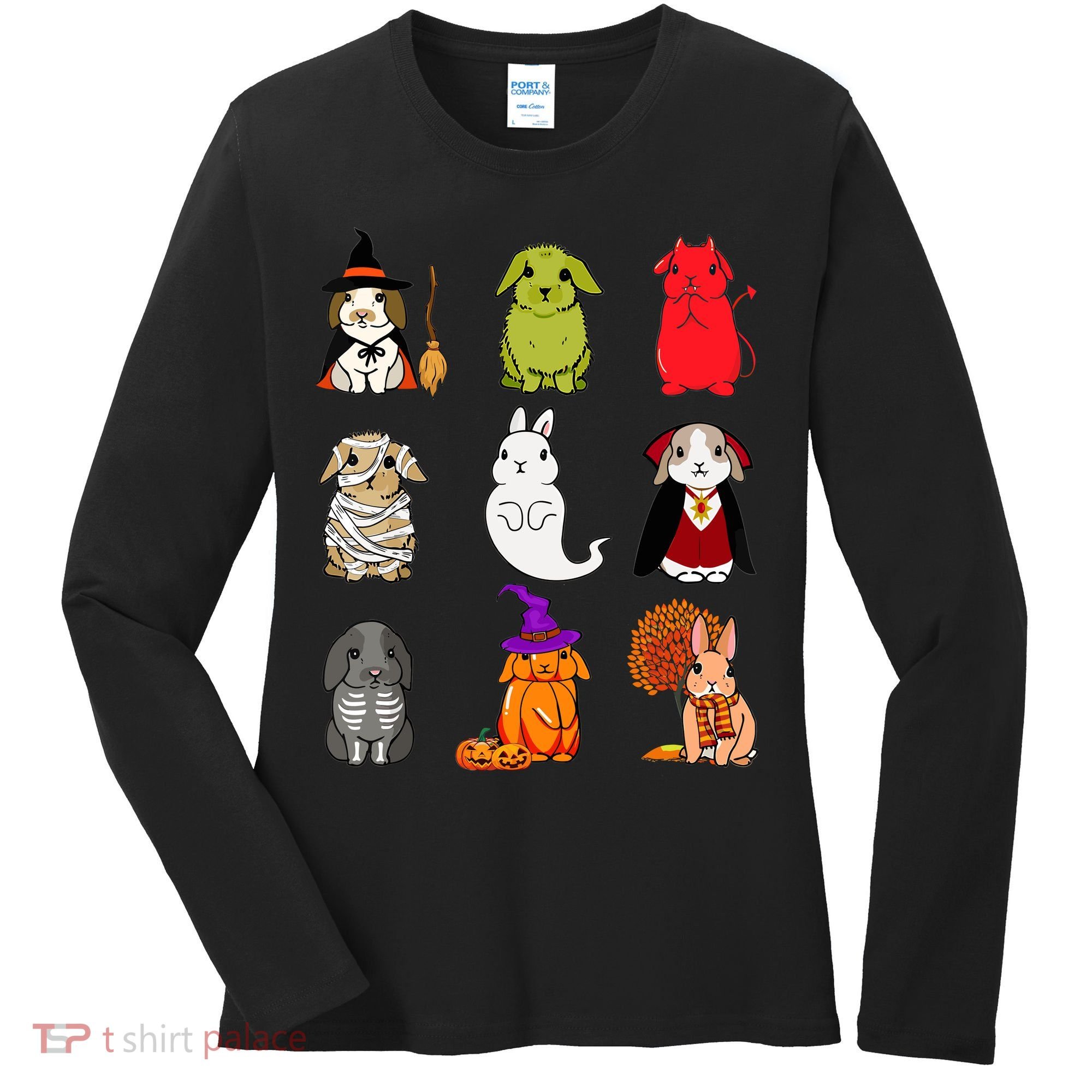 Cute Bunny Halloween Bunnies Rabbit Women's Long Sleeve Shirt