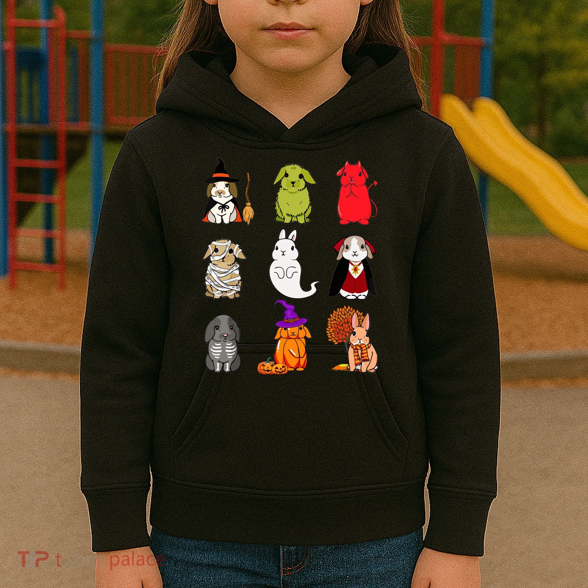 Cute Bunny Halloween Bunnies Rabbit Kids Hoodie