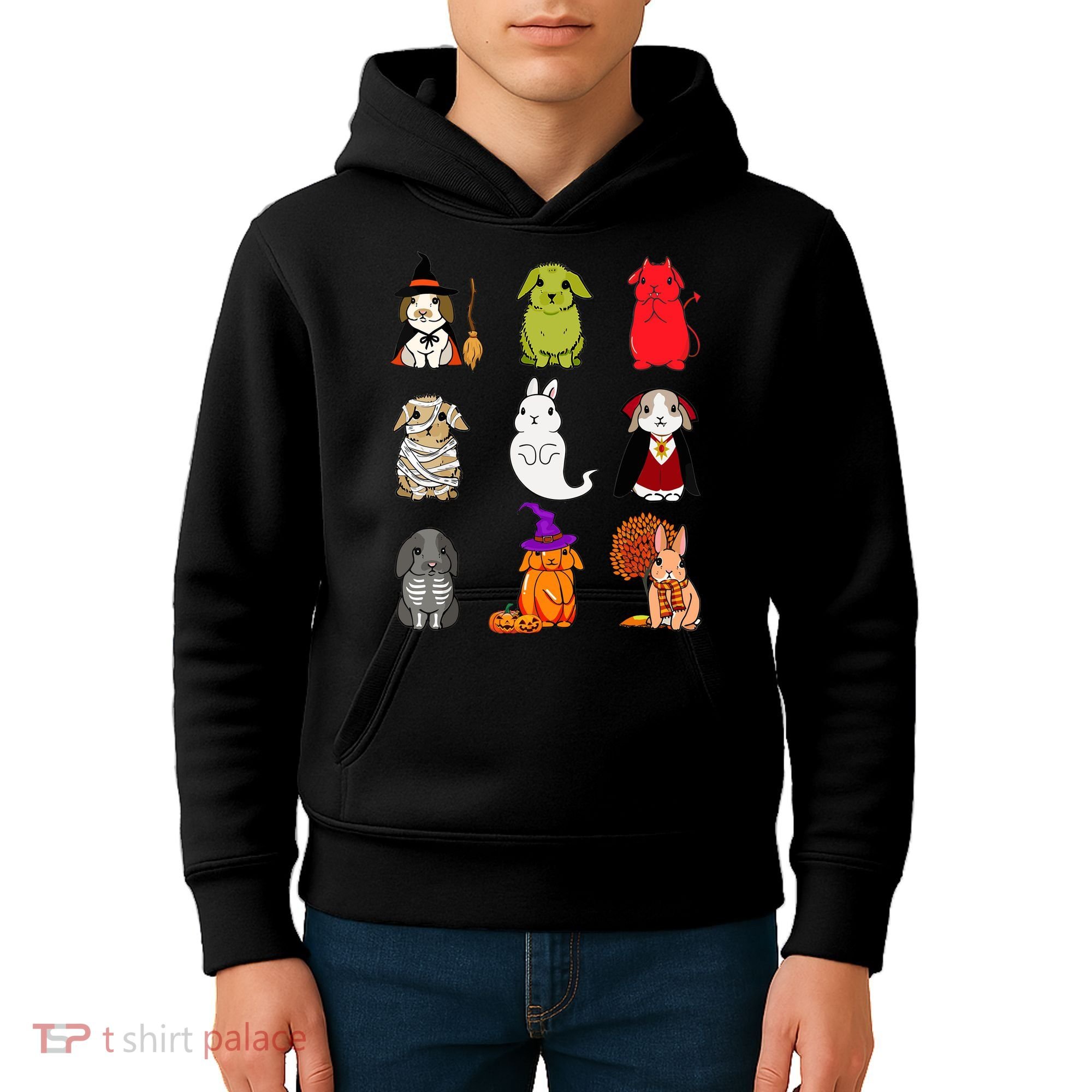 Cute Bunny Halloween Bunnies Rabbit Kids Hoodie