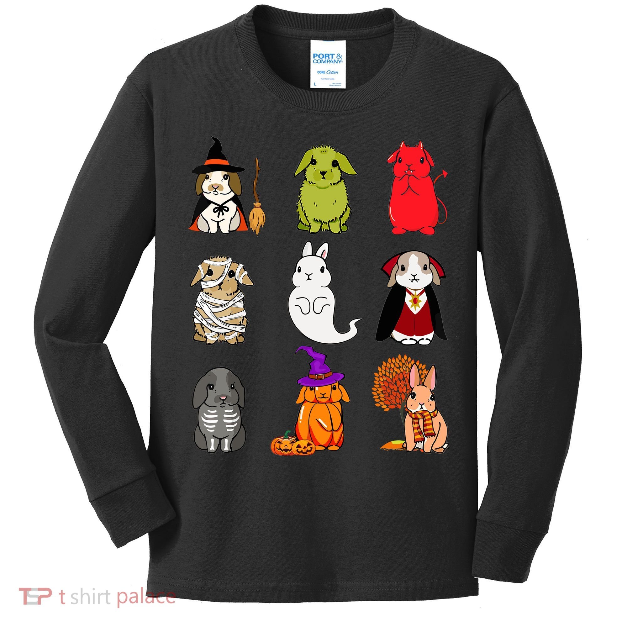 Cute Bunny Halloween Bunnies Rabbit Kids Long Sleeve Shirt