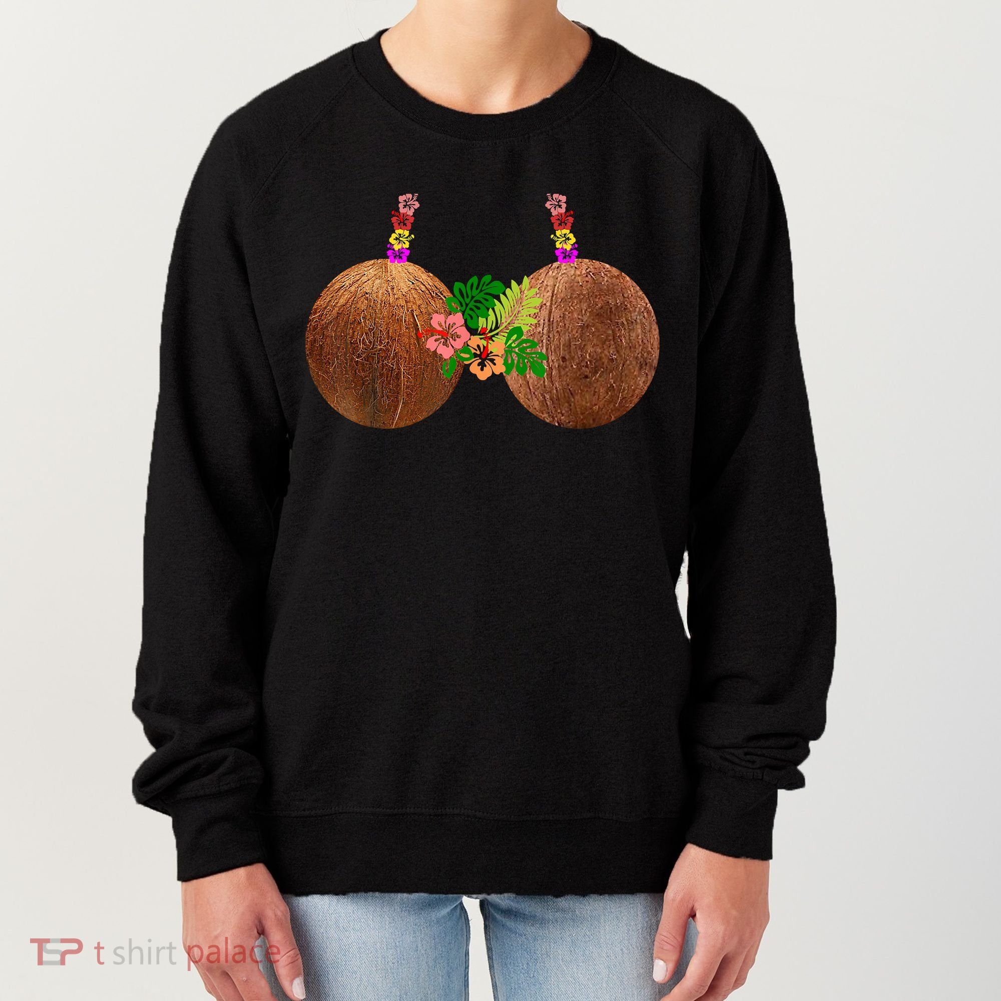 Coconut Bra Hawaii Luau Costume Funny Women's Sweatshirt