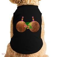 Coconut Bra Hawaii Luau Costume Funny Doggie Tank thumb 0