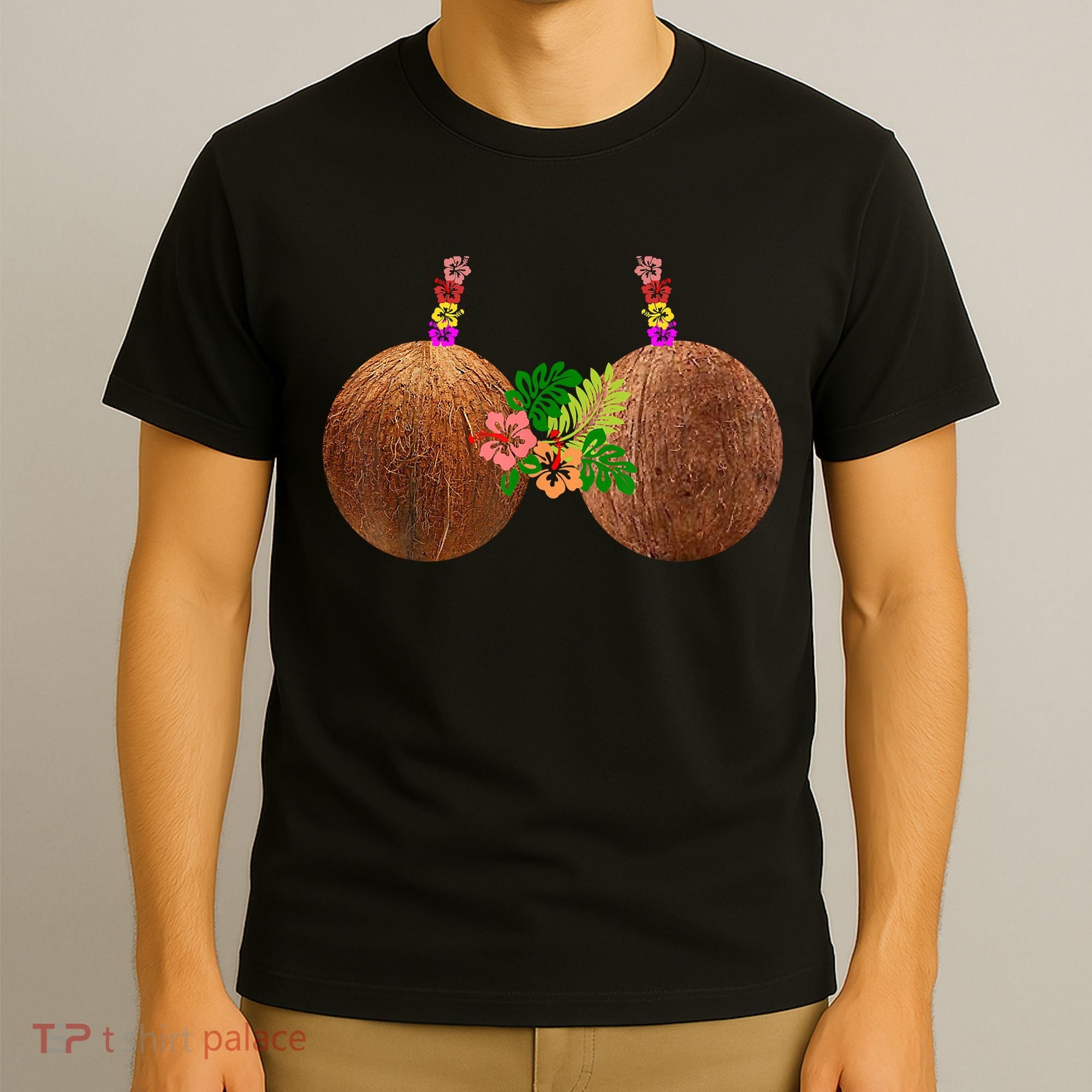 Coconut Bra Hawaii Luau Costume Funny T-Shirt