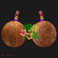 Coconut Bra Hawaii Luau Costume Funny T-Shirt thumb 7