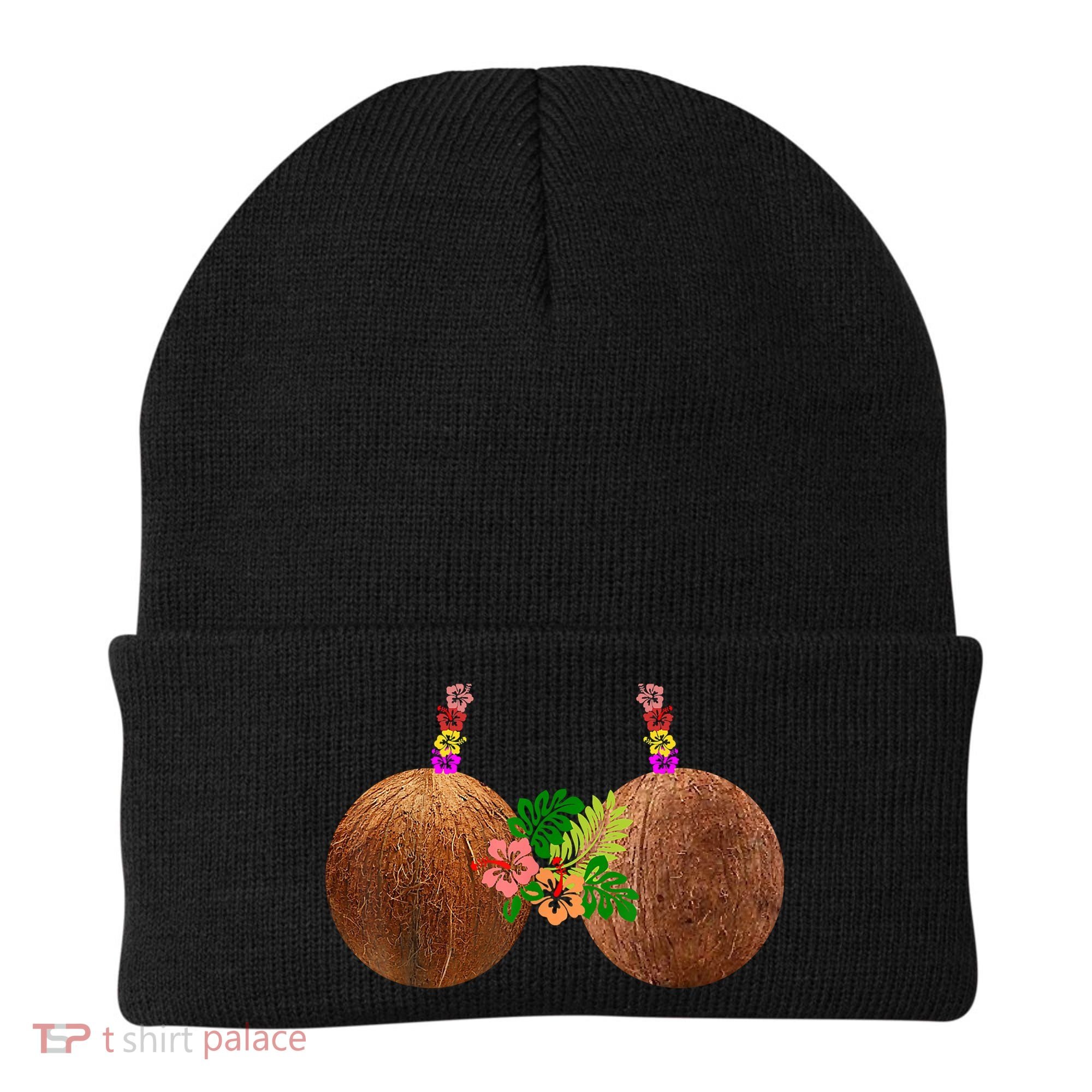 Coconut Bra Hawaii Luau Costume Funny Beanie