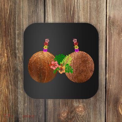 Coconut Bra Hawaii Luau Costume Funny Coaster