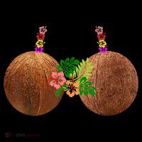 Coconut Bra Hawaii Luau Costume Funny Women's Hoodie thumb 2