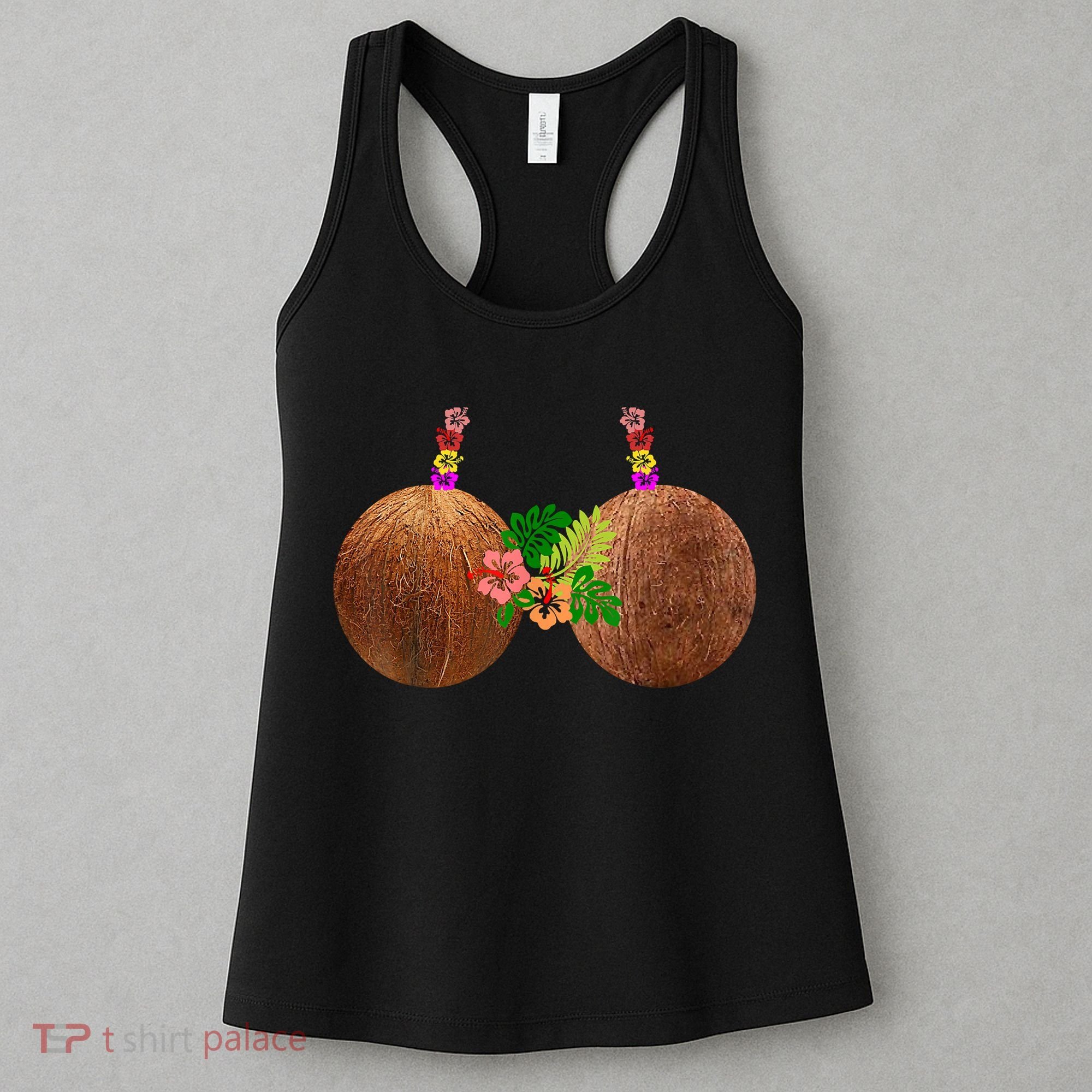 Coconut Bra Hawaii Luau Costume Funny Women's Tank Top