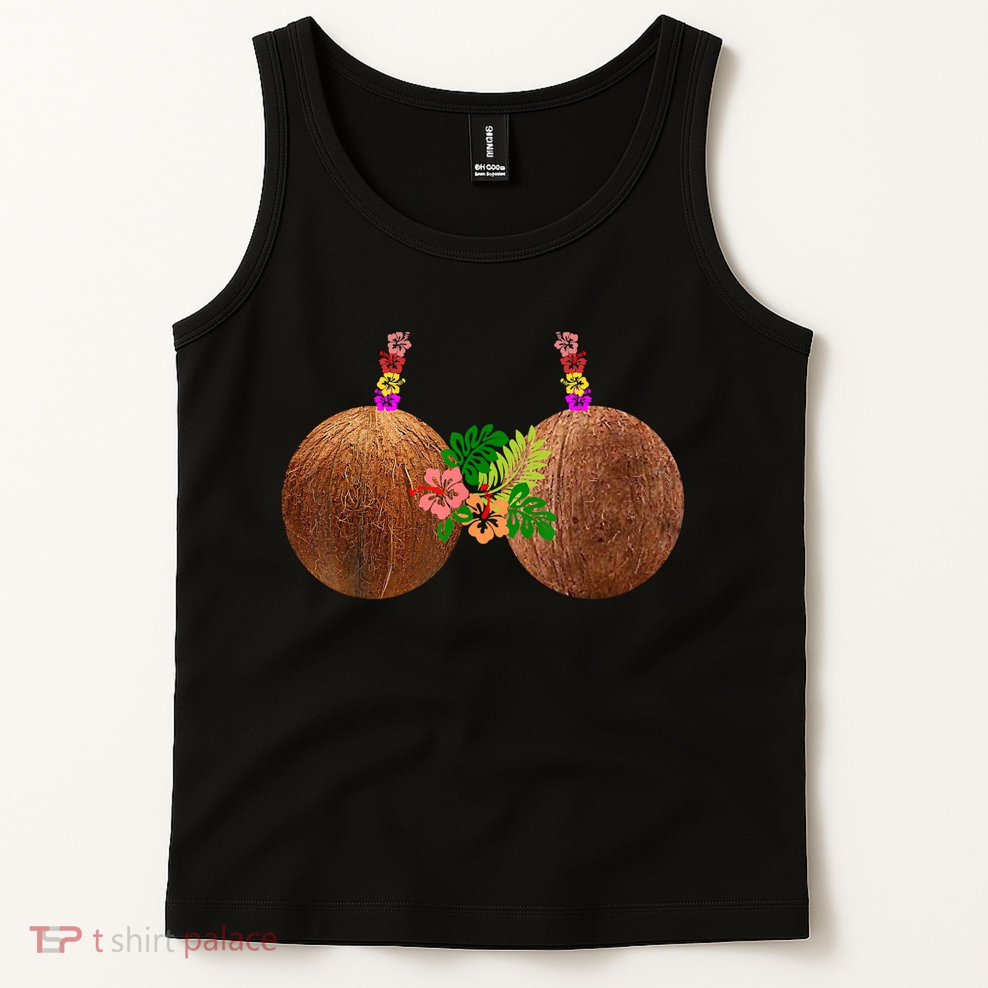 Coconut Bra Hawaii Luau Costume Funny Tank Top