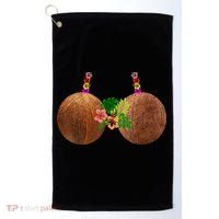 Coconut Bra Hawaii Luau Costume Funny Golf Towel thumb 0