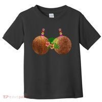 Coconut Bra Hawaii Luau Costume Funny Toddler T-Shirt thumb 0