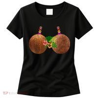 Coconut Bra Hawaii Luau Costume Funny Women's T-Shirt thumb 0