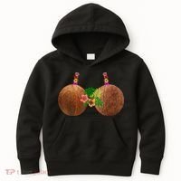 Coconut Bra Hawaii Luau Costume Funny Kids Hoodie thumb 0