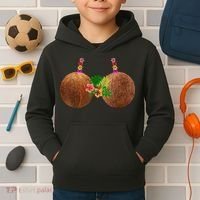 Coconut Bra Hawaii Luau Costume Funny Kids Hoodie thumb 2