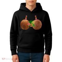 Coconut Bra Hawaii Luau Costume Funny Kids Hoodie thumb 4