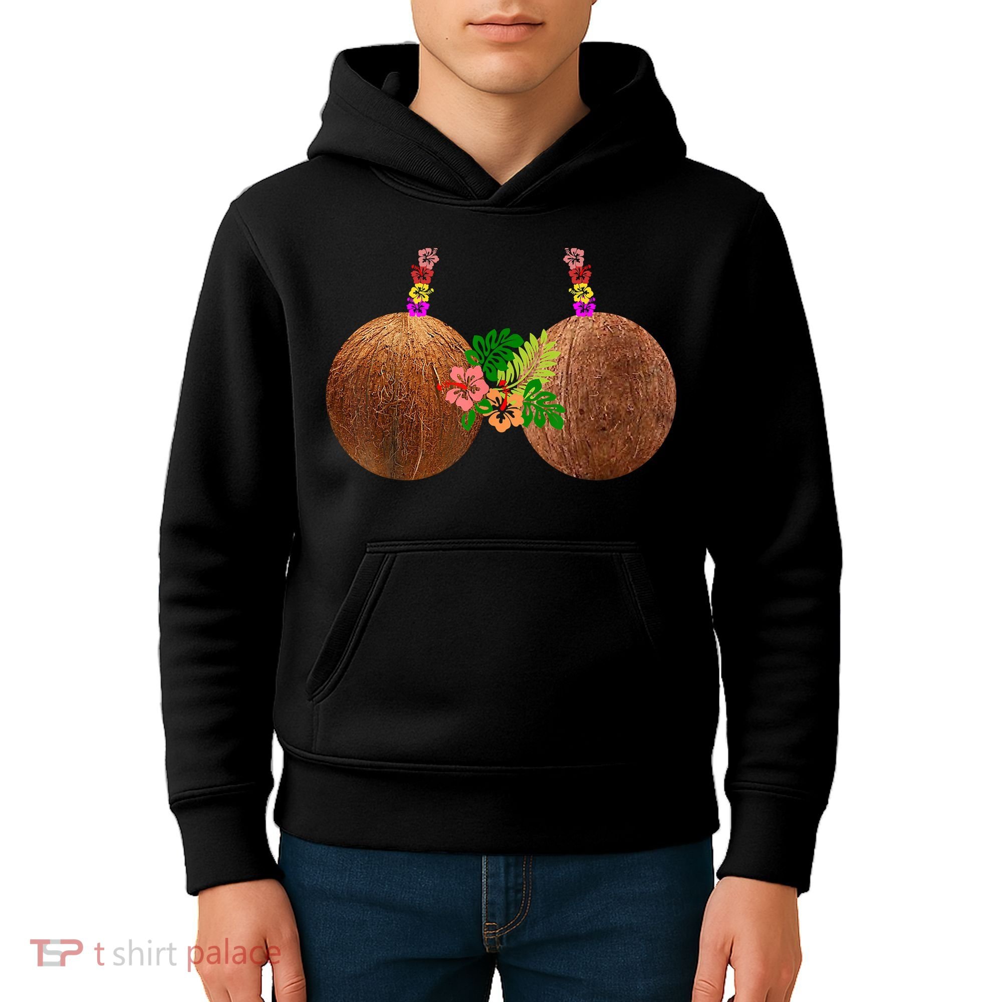 Coconut Bra Hawaii Luau Costume Funny Kids Hoodie