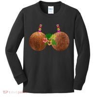 Coconut Bra Hawaii Luau Costume Funny Kids Long Sleeve Shirt thumb 0