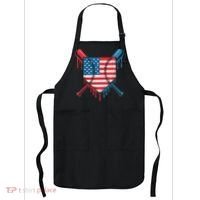 Cool Baseball Home Plate Drip Patriotic 4th Of July Apron thumb 0