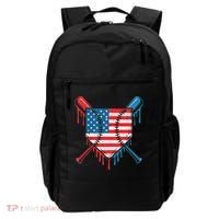 Cool Baseball Home Plate Drip Patriotic 4th Of July Backpack thumb 0