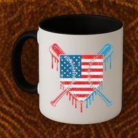 Cool Baseball Home Plate Drip Patriotic 4th Of July Coffee Mug thumb 2